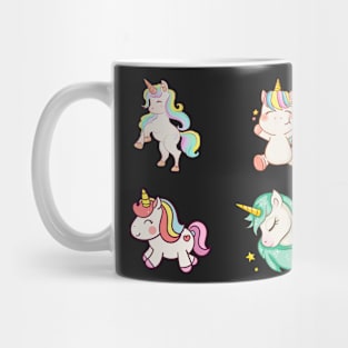 Cute Rainbow Unicorn Sticker Pack Mug